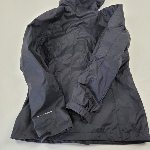 Columbia Omni-tech Hooded Rain Jacket Black Full Zip Women's Sz XS Outdoor - Picture 12 of 15